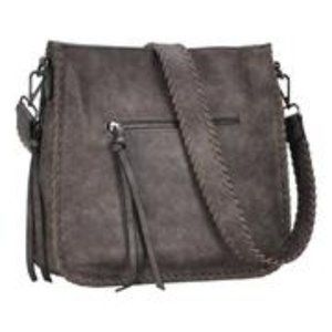 Whip-stitched Antik Kraft Shoulder Bag, taupe (discontinued color)